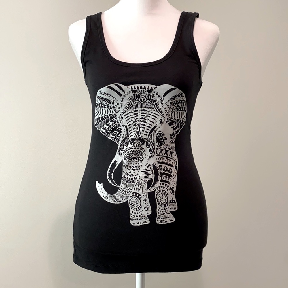 Women's elephant graphic tank top
